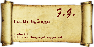 Fuith Gyöngyi névjegykártya