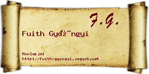 Fuith Gyöngyi névjegykártya